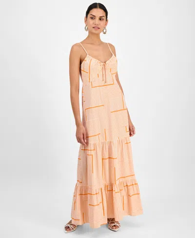 Inc International Concepts Women's Cotton Tiered Maxi Dress, Exclusively At Macy's