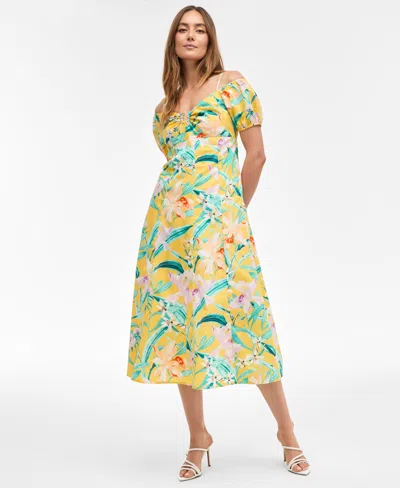 Inc International Concepts Women's Cotton Cold-shoulder Midi Dress, Exclusively At Macy's