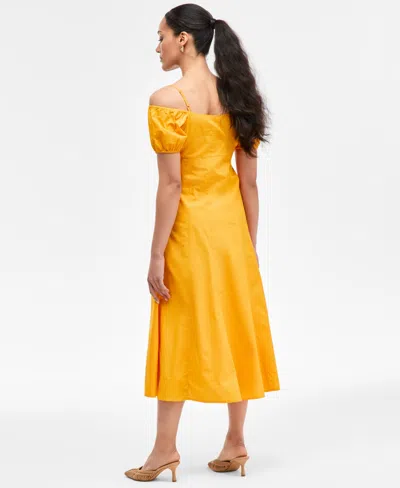 Inc International Concepts Women's Cotton Cold-shoulder Midi Dress, Exclusively At Macy's