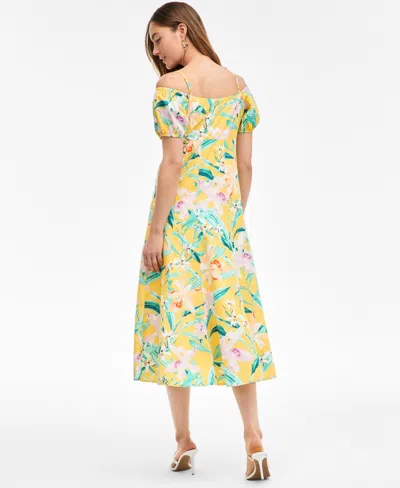 Inc International Concepts Women's Cotton Cold-shoulder Midi Dress, Exclusively At Macy's