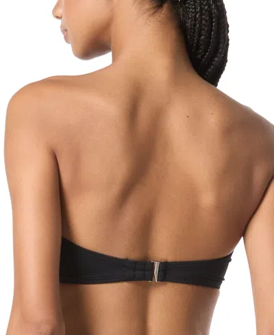 Michael Kors Michael  Women's Studded Bandeau Bikini Top In Black