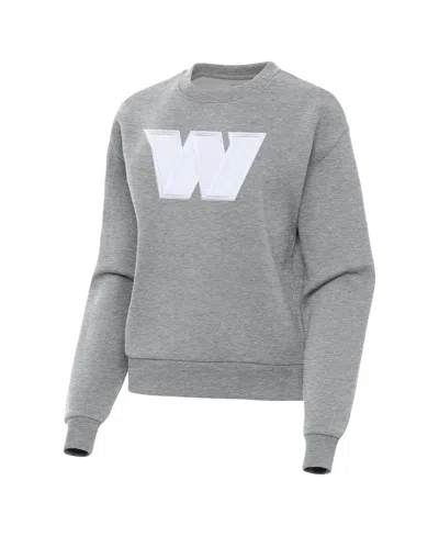Antigua Women's Heather Gray Washington Commanders Victory Pullover Sweatshirt