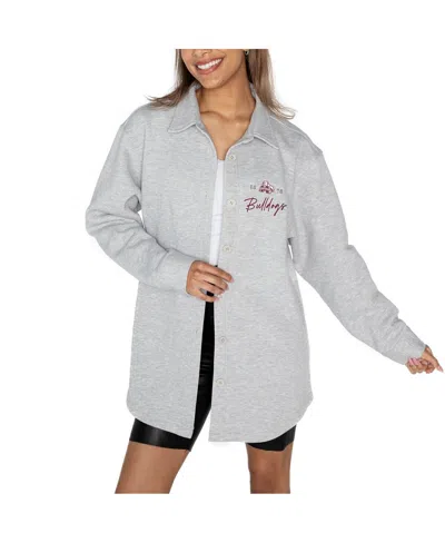 Gameday Couture Women's Ash Mississippi State Bulldogs Foundation Full-button Long Sleeve Overshirt