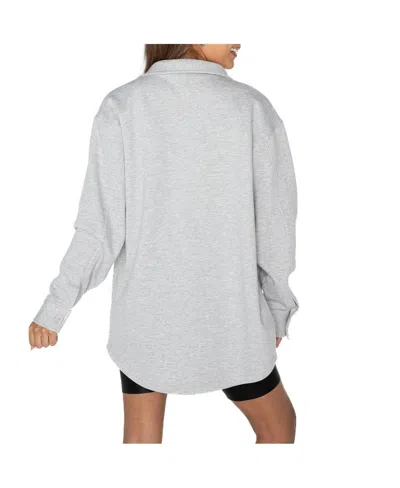 Gameday Couture Women's Ash Mississippi State Bulldogs Foundation Full-button Long Sleeve Overshirt