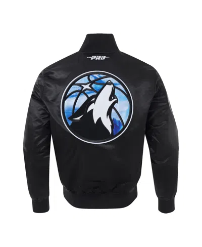 Pro Standard Men's Black Minnesota Timberwolves 2024/25 City Edition Chenille Satin Full-snap Jacket In Black