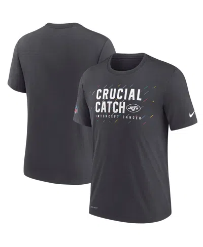 Nike Men's Charcoal Los Angeles Chargers Nfl Crucial Catch Performance T-shirt