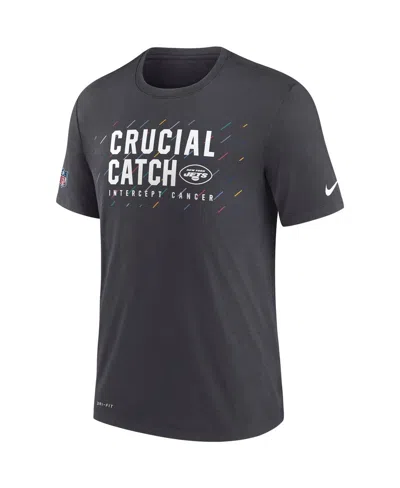 Nike Men's Charcoal Los Angeles Chargers Nfl Crucial Catch Performance T-shirt