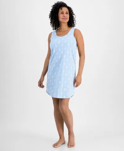 Charter Club Women's Printed Jersey Tank Sleepshirt, Exclusively At Macy's