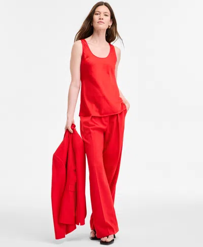 Bar Iii Women's Satin Tank Top, Exclusively At Macy's In Red