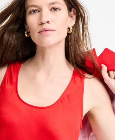 Bar Iii Women's Satin Tank Top, Exclusively At Macy's In Red