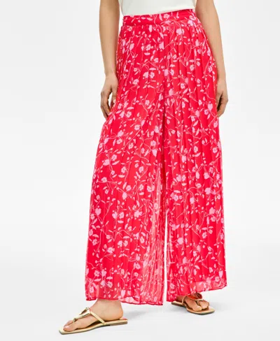 Inc International Concepts Women's Floral-print Chiffon Wide-leg Pants, Exclusively At Macy's