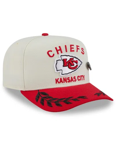 New Era Men's Cream/red Kansas City Chiefs 2025 Nfl Draft A-frame 59fifty Fitted Hat