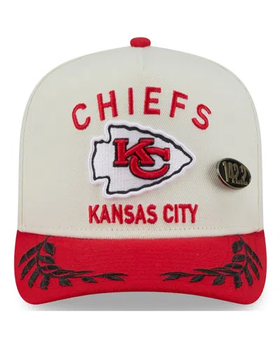 New Era Men's Cream/red Kansas City Chiefs 2025 Nfl Draft A-frame 59fifty Fitted Hat