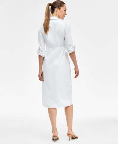 Inc International Concepts Women's Hardware-trim Cotton Faux-wrap Dress, Exclusively At Macy's