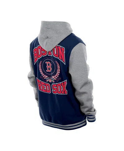 New Era Men's Navy Boston Red Sox Throwback Prep Full-snap Hoodie Jacket In Multi