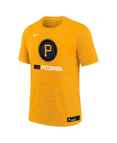 Nike Big Boys And Girls Gold Pittsburgh Pirates Authentic Collection City Connect Velocity Performance T-
