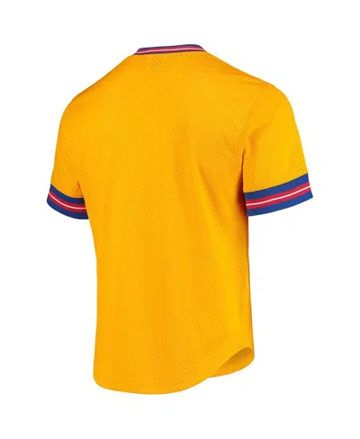 Mitchell & Ness Men's Gold San Francisco Warriors Hardwood Classics 75th Anniversary Mesh V-neck T-shirt