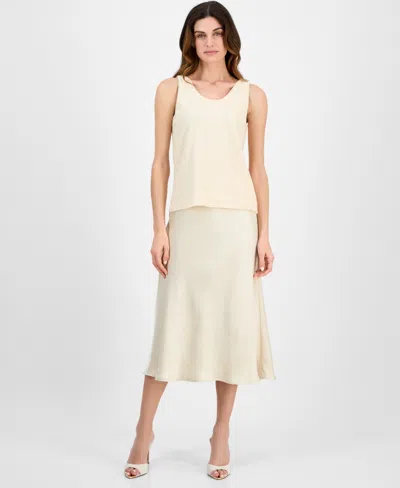 Anne Klein Women's Sequin Double-scoop Sleeveless Tank