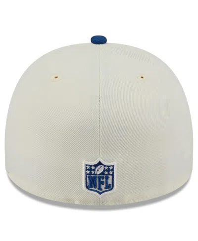 New Era Men's Cream/royal Indianapolis Colts 2025 Nfl Draft A-frame 59fifty Fitted Hat