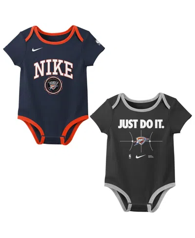 Nike Newborn Navy/black Oklahoma City Thunder Just Do It Bodysuit Set 2-pack