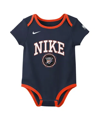 Nike Newborn Navy/black Oklahoma City Thunder Just Do It Bodysuit Set 2-pack