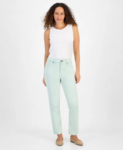 Style & Co Petite High Rise Natural Straight-leg Jeans, Created For Macy's