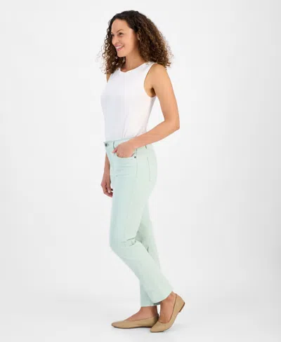 Style & Co Petite High Rise Natural Straight-leg Jeans, Created For Macy's