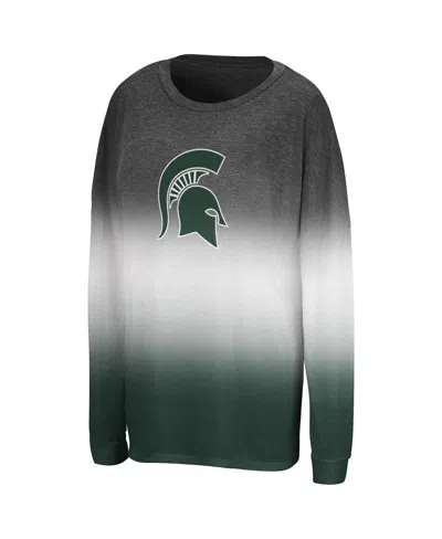 Colosseum Women's Black Michigan State Spartans Winkle Dip Dye Long Sleeve T-shirt