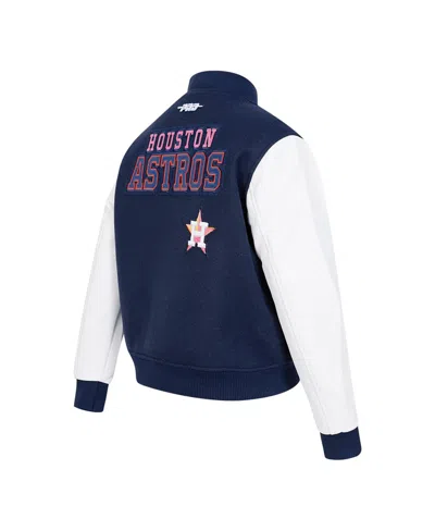 Pro Standard Women's Navy Houston Astros Game Day Classics Wool Varsity Jacket In Multi