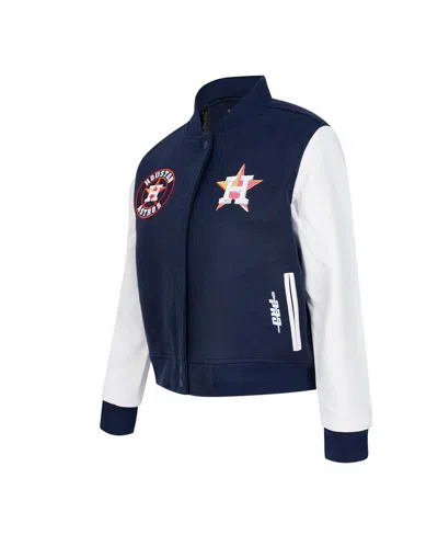 Pro Standard Women's Navy Houston Astros Game Day Classics Wool Varsity Jacket In Multi