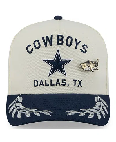 New Era Men's Cream/navy Dallas Cowboys 2025 Nfl Draft A-frame 59fifty Fitted Hat