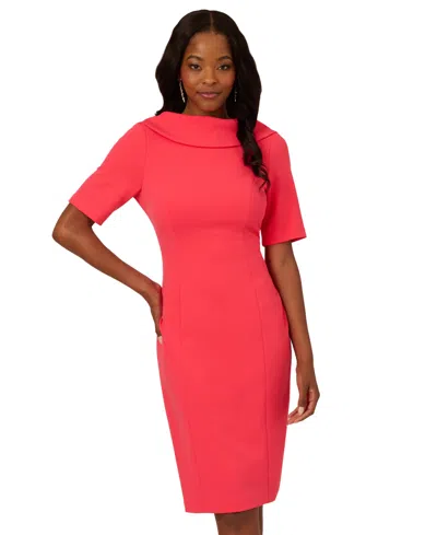 Adrianna Papell Foldover Neck V-back Sheath Dress