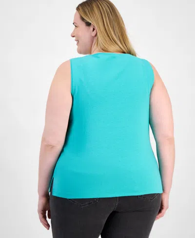 Style & Co Plus Size Boat-neck Knit Tank Top, Exclusively At Macy's