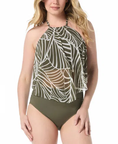 Coco Reef Women's Aura Mesh Printed Tankini Top