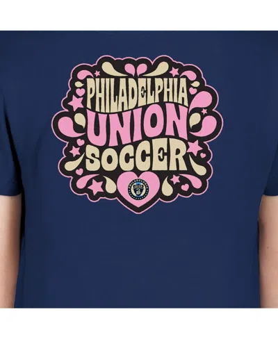 New Era Big Girls Navy Philadelphia Union Bubble Heart T-shirt