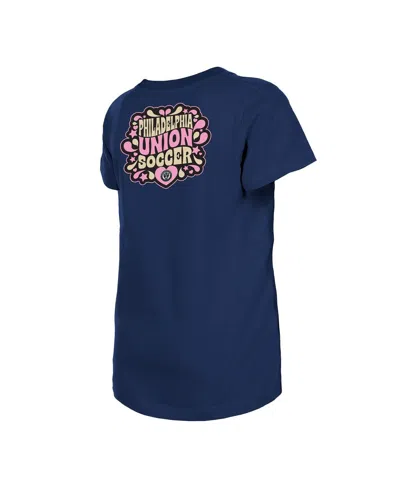 New Era Big Girls Navy Philadelphia Union Bubble Heart T-shirt