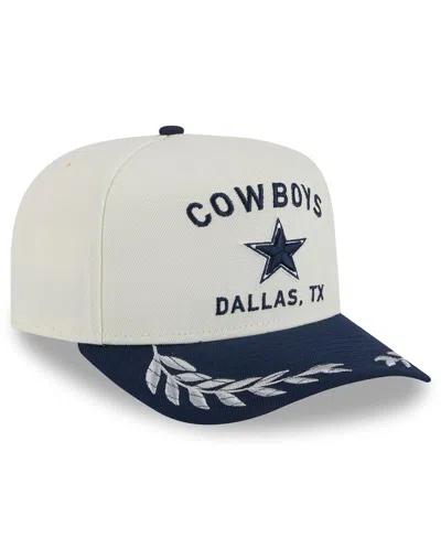 New Era Men's Cream/navy Dallas Cowboys 2025 Nfl Draft A-frame 9fifty Snapback Hat