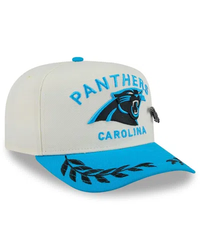 New Era Men's Cream/blue Carolina Panthers 2025 Nfl Draft A-frame 59fifty Fitted Hat
