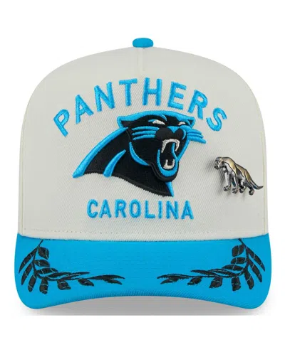 New Era Men's Cream/blue Carolina Panthers 2025 Nfl Draft A-frame 59fifty Fitted Hat