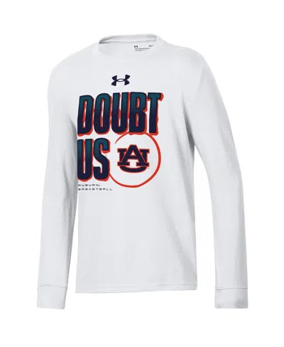 Under Armour Big Boys And Girls White Auburn Tigers March Madness Unity Long Sleeve T-shirt