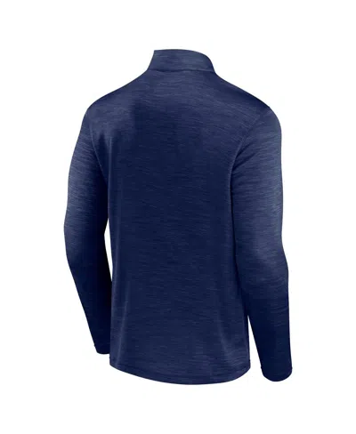 Fanatics Men's Heather Navy Milwaukee Brewers Fundamentals Quarter-zip Pullover Sweatshirt