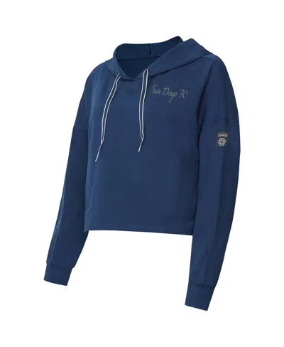 Concepts Sport Women's Navy San Diego Fc Elevation Tri-blend Long Sleeve Pullover Hoodie