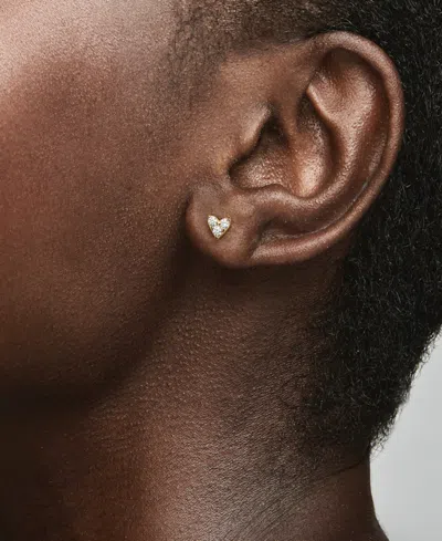 Pandora Gold-plated Triple Stone Heart Stud Earrings