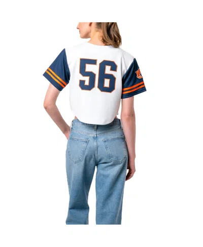 Established & Co. Women's White Auburn Tigers Baseball Jersey Cropped T-shirt