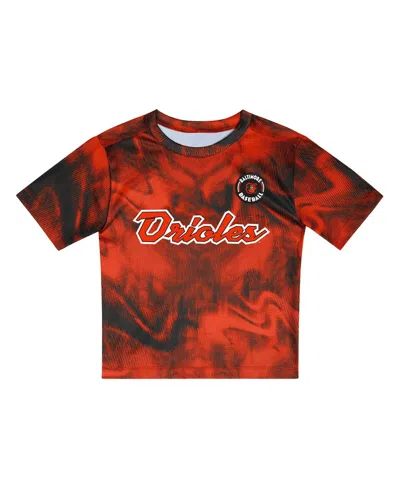 Outerstuff Toddler Orange/black Baltimore Orioles Pinch Hitter Infielder T-shirt Shorts Set