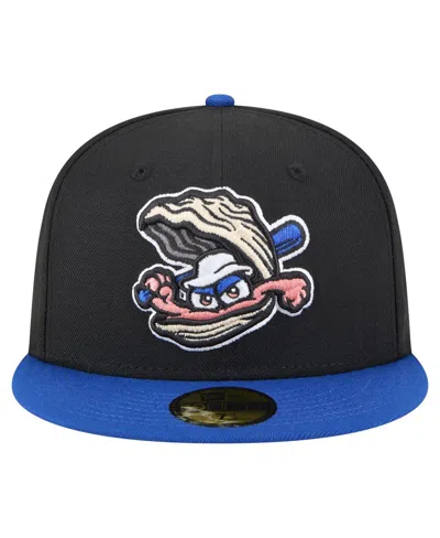 New Era Men's Black/blue Biloxi Shuckers Authentic Collection 59fifty Fitted Hat