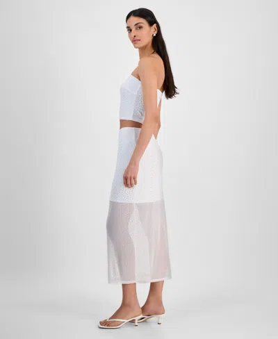 Bar Iii Womens Strapless Top Midi Skirt Exclusively At Macys In White