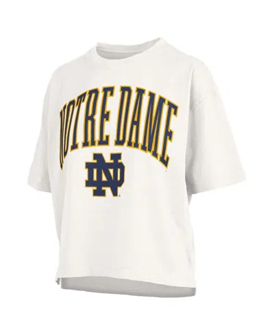 Pressbox White Notre Dame Fighting Irish Nelson Arch Over Logo Waist Length Oversized Slub T-shirt In White
