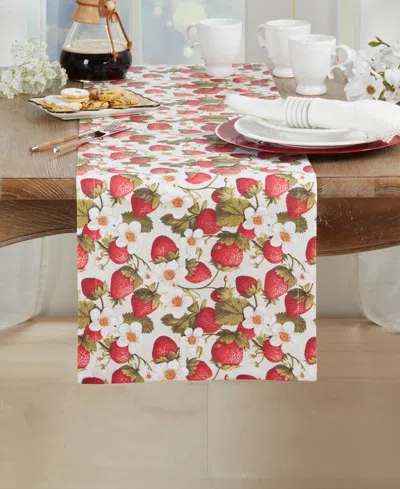 Saro Lifestyle Breezy Juicy Strawberry Table Runner, 14" X 72"