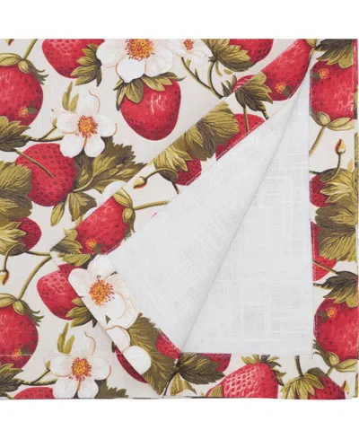 Saro Lifestyle Breezy Juicy Strawberry Table Runner, 14" X 72"
